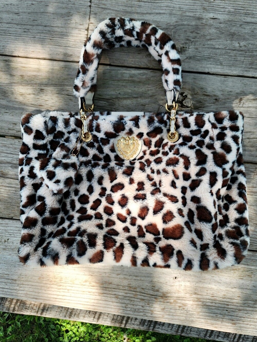 Juicy Couture Love Furry Friends Snow Leopard Tote Like New